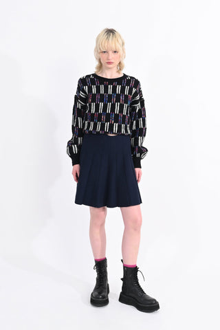 Pleated Knit Skirt