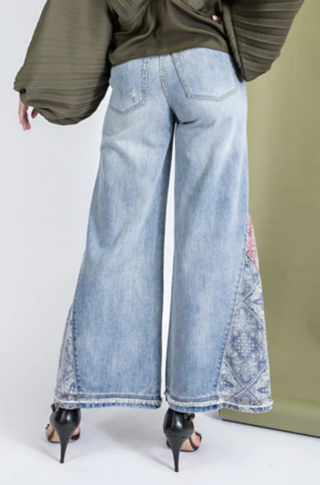 Bell Bottom Patchwork Jeans-FINAL SALE