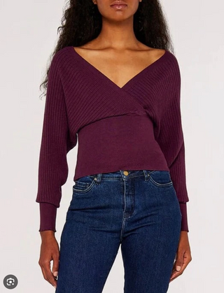 Bar Back Ribbed Batwing Sweater-Final Sale