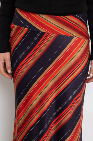 Asymmetrical Striped Midi Skirt-FINAL SALE