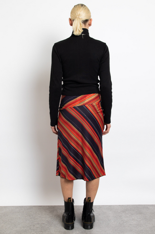 Asymmetrical Striped Midi Skirt-FINAL SALE