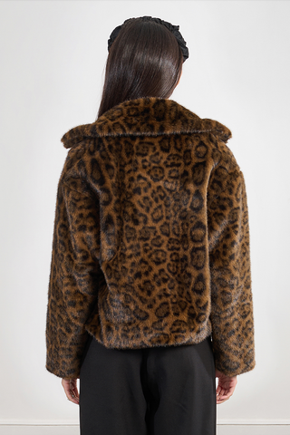 Faux Fur Leopard Short Jacket