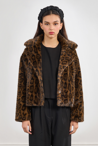 Faux Fur Leopard Short Jacket