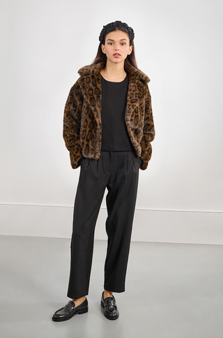 Faux Fur Leopard Short Jacket