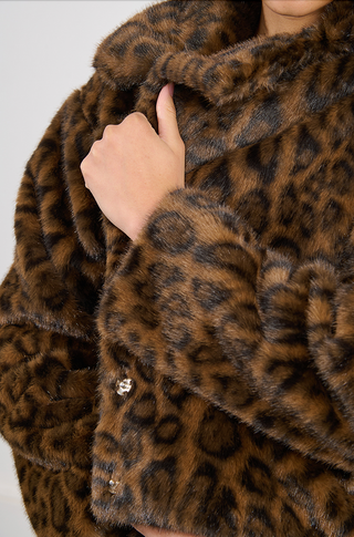 Faux Fur Leopard Short Jacket