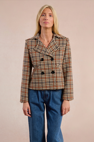 Plaid Double Breasted Coat