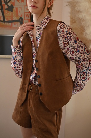 Faux Suede Vest