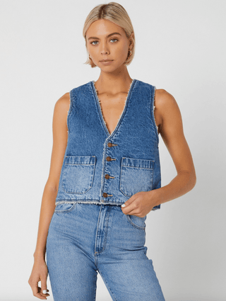 Stevie Blue Sherpa Vest - FINAL SALE - Sincerely Betty