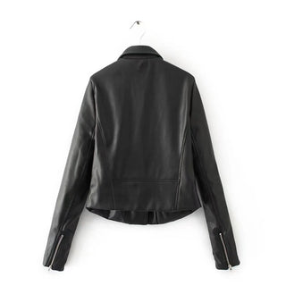 Embroidered Faux Leather Biker Jacket-FINAL SALE