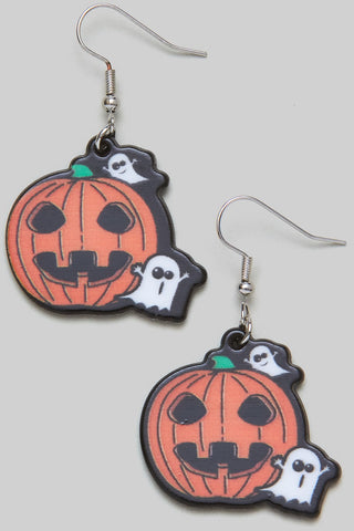 Ghost Pumpkin Earrings-FINAL SALE