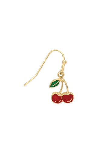 Sweet Cherry Gold Earrings