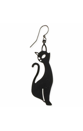 Black Mid Century Cat Earrings-FINAL SALE
