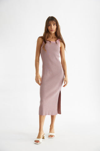 Mia Striped Tank Midi Dress-FINAL SALE