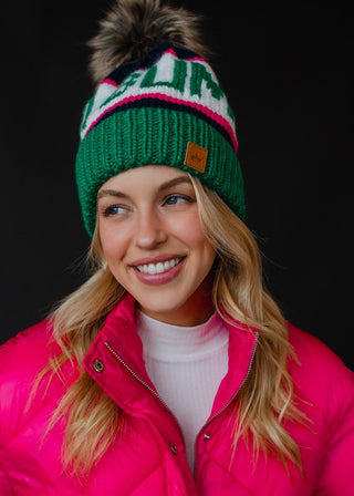 Ski Bum Pom Pom Knit Hat