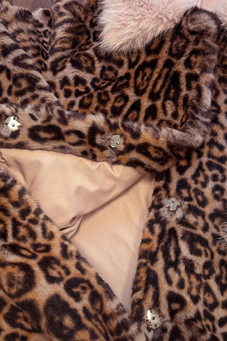 Leopard Print Faux Fur Coat