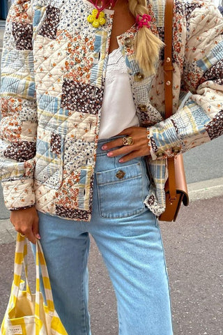 Patchwork Print Quilted Jacket