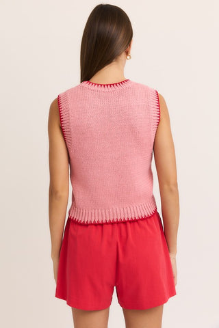 Crew Neck Sweater Knit Tank Top