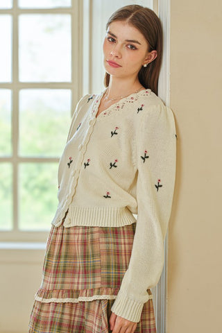 Sweet Blossom Button-Up Cardigan