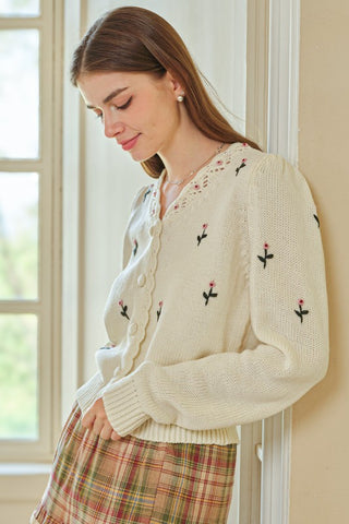 Sweet Blossom Button-Up Cardigan