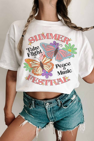 Summer Festival Cropped Unisex Graphic Tee