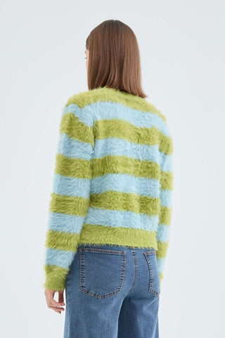 Fuzzy Soft Stripe Sweater