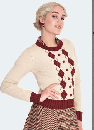 40s Argyle Style Cardigan - Sincerely Betty
