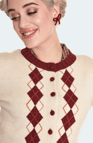 40s Argyle Style Cardigan - Sincerely Betty