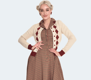 40s Argyle Style Cardigan - Sincerely Betty