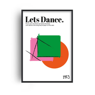 Let's Dance David Bowie Inspired Retro Giclée Art Print