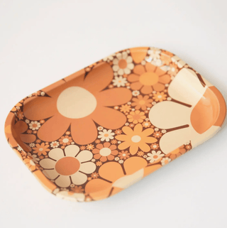 70s Floral Metal Tray - Sincerely Betty