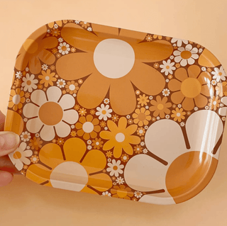 70s Floral Metal Tray - Sincerely Betty