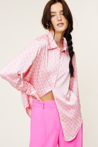 70s Geo Print Top - FINAL SALE - Sincerely Betty