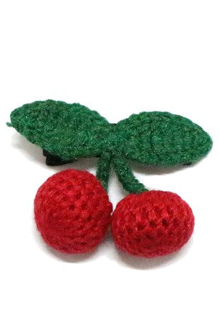 Crochet Cherry Hair Clip