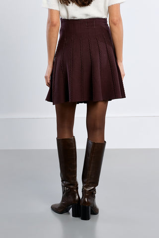 Pleated Knit Skater Skirt