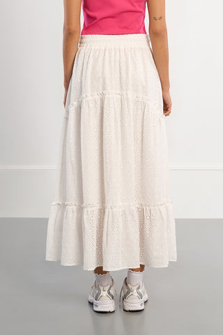 Eyelet Boho Maxi Skirt