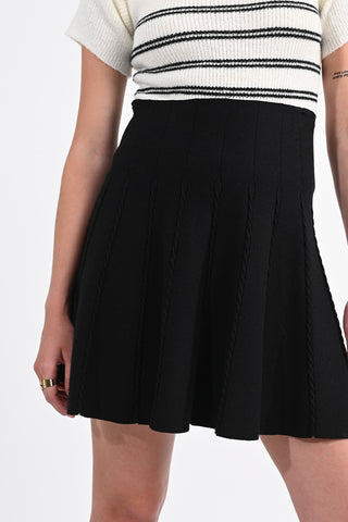 Pleated Knit Skirt