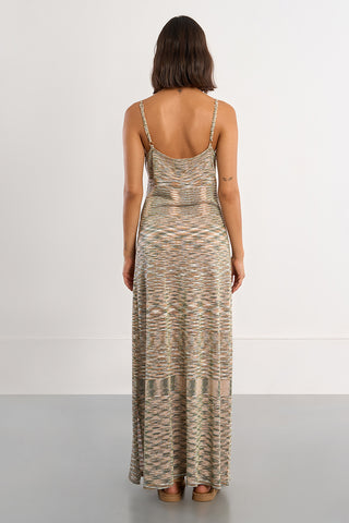 70s Print Knit Maxi Dress