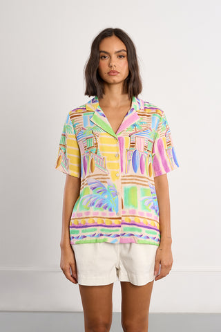 Maui Surf Print Camp Shirt