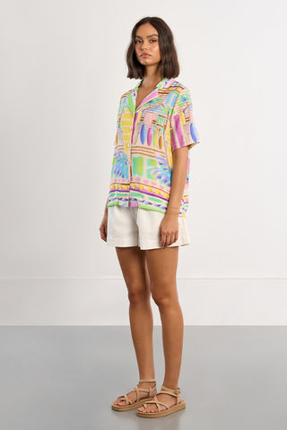 Maui Surf Print Camp Shirt