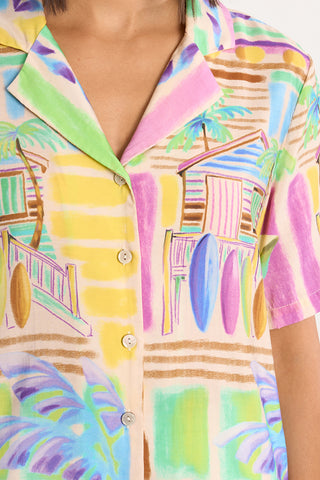 Maui Surf Print Camp Shirt