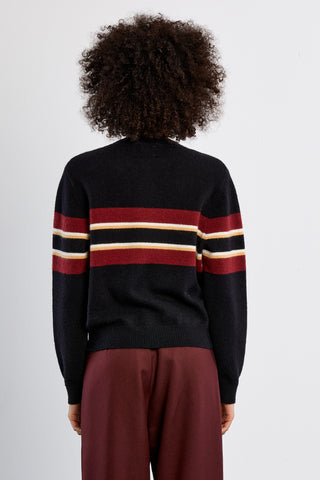 Retro Stripe Button Up Knit Cardigan