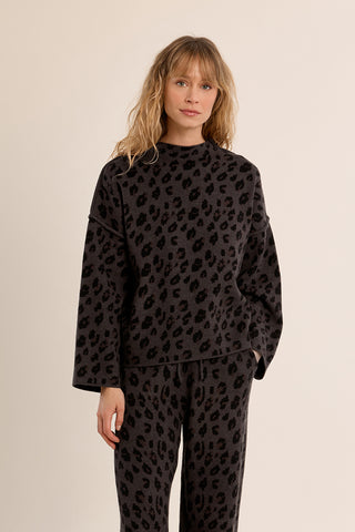 Leopard Drop Sleeve Sweater