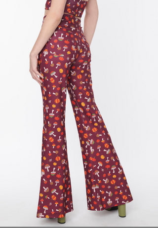 Mushroom & Pumpkin Flare Pants-FINAL SALE