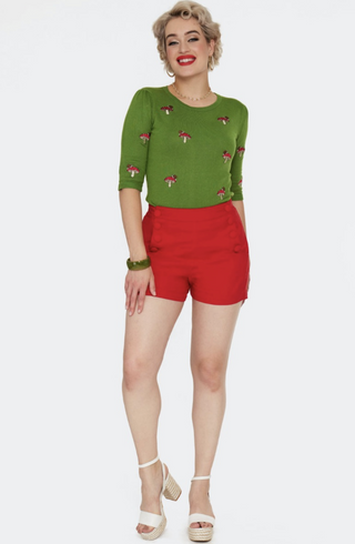 Snail On A Mushroom Embroidered Knit Sweater