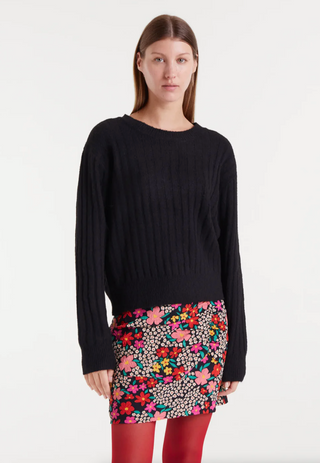 Ribbed Long Sleeve Knit Sweater