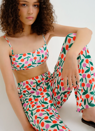 Cherry Print Jersey Trouser