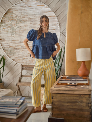 Striped Barrel Jeans