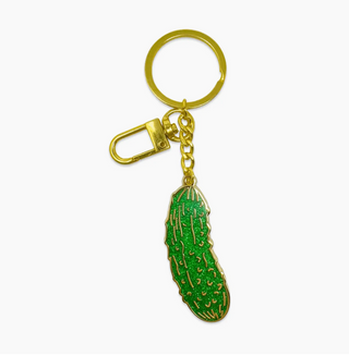 Pickle Enamel Bag Charm & Keychain