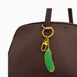 Pickle Enamel Bag Charm & Keychain