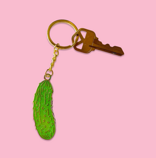 Pickle Enamel Bag Charm & Keychain